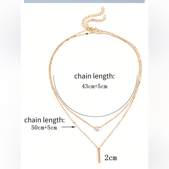 New 2 pieces pendant tear drop necklace set - Picture 3 of 3